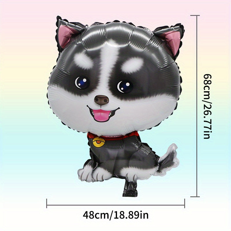 2pcs Husky Corgi Dog Paw Bone Foil Balloons for Birthday Party