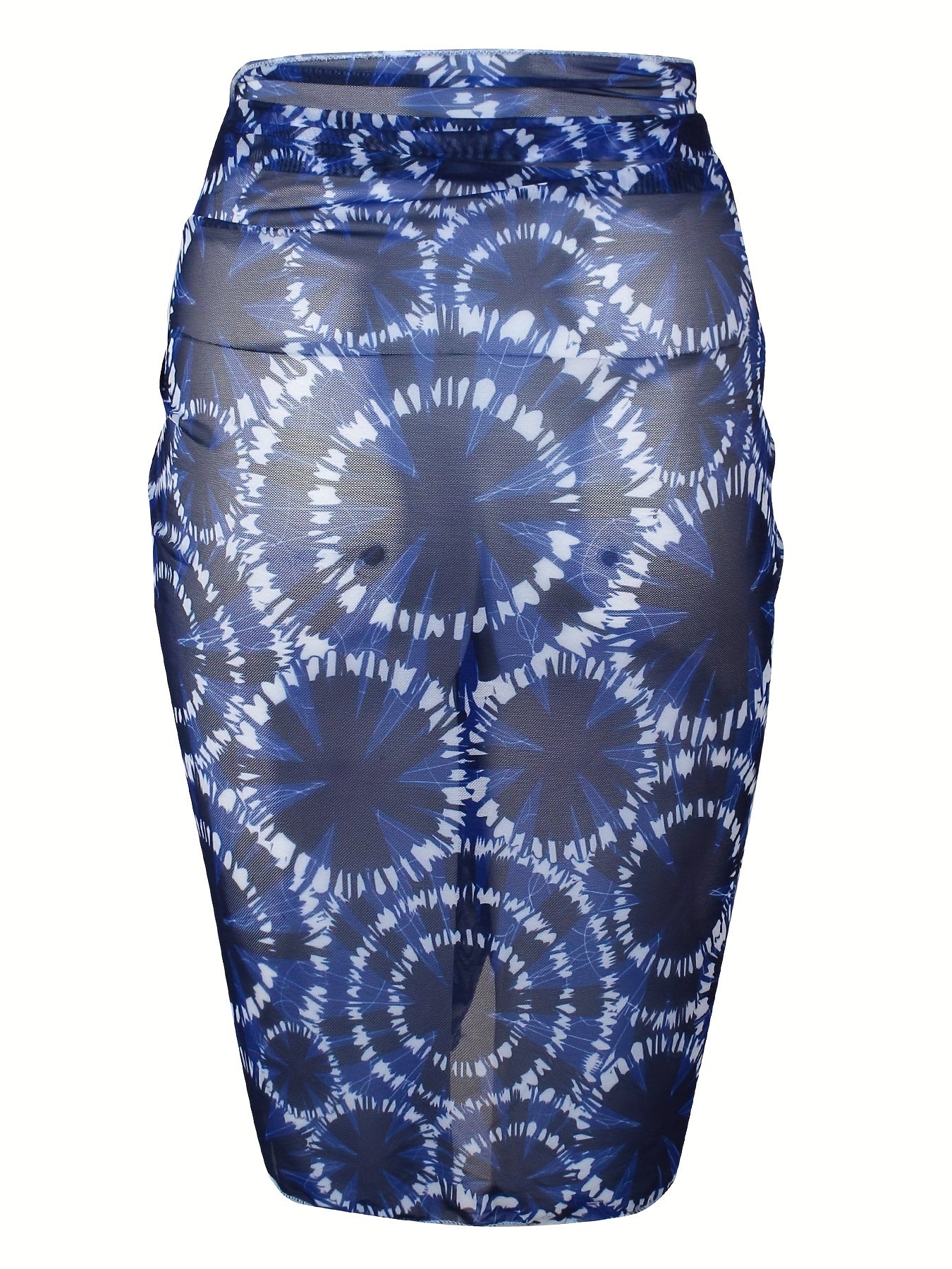 Tie Dye Bikini Bottoms & Mesh Beach Cover Up Skirt
