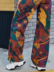 Vintage Block Denim Pants High Rise Loose Wide Leg Jeans