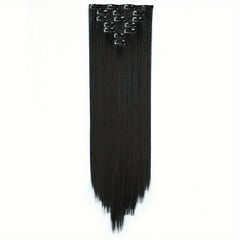 7pcs Straight Hair Extensions Full Head Clip Ins Double Weft Thick Hair 55-88 Cm