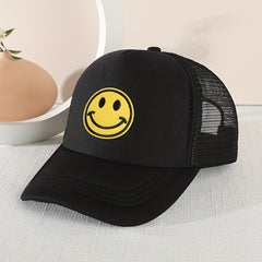 Mesh Paste Happy Face Baseball Cap Sunshade Children's Trucker Hat