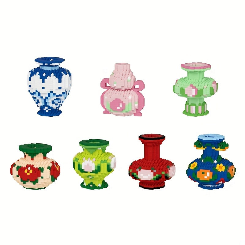 Stacked Building Block Vase Shaped Puzzle Toy