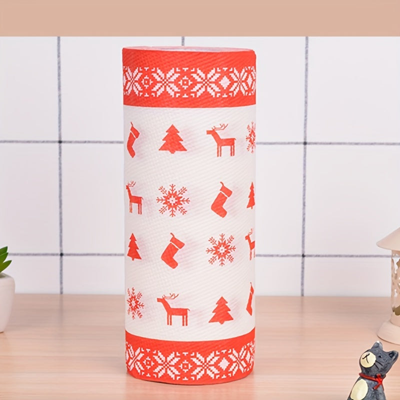 Christmas Printed Paper Towel 3 ply Roll Kitchen Tissue Disposable Wipe