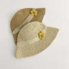 Kids Summer Sun Protection Straw Hat Lace Accessories Baby Girls Sun Hats