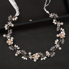 Golden Children's Pearl Headband Flower Girl Dressing Hair Accessories