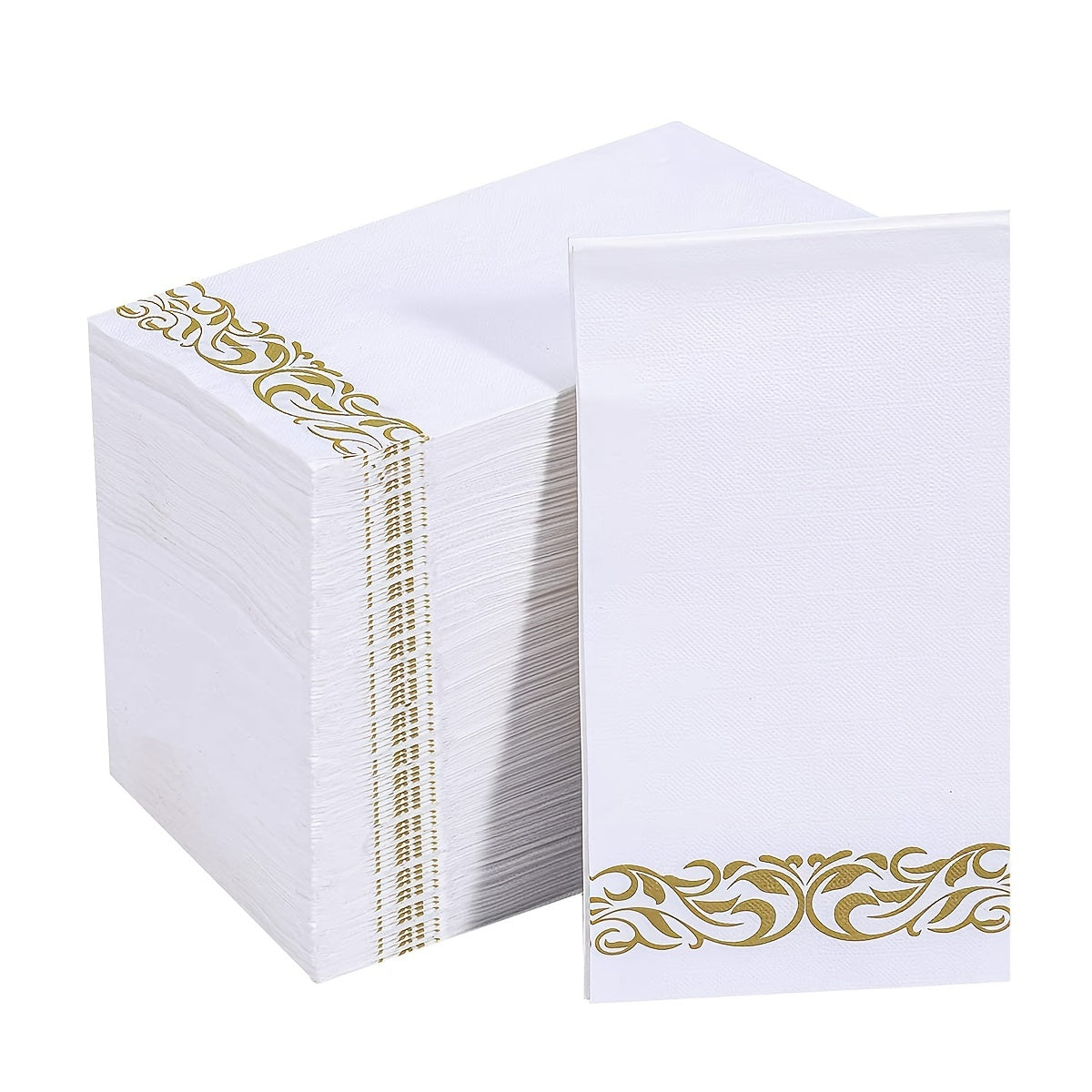 50pcs Golden Floral Disposable Hand Towels for Weddings