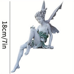 Resin Flower Fairy Sitting Statue Garden Decoration