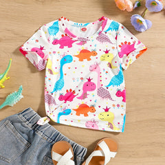 Baby Dinosaur Print Short Sleeve T Shirt