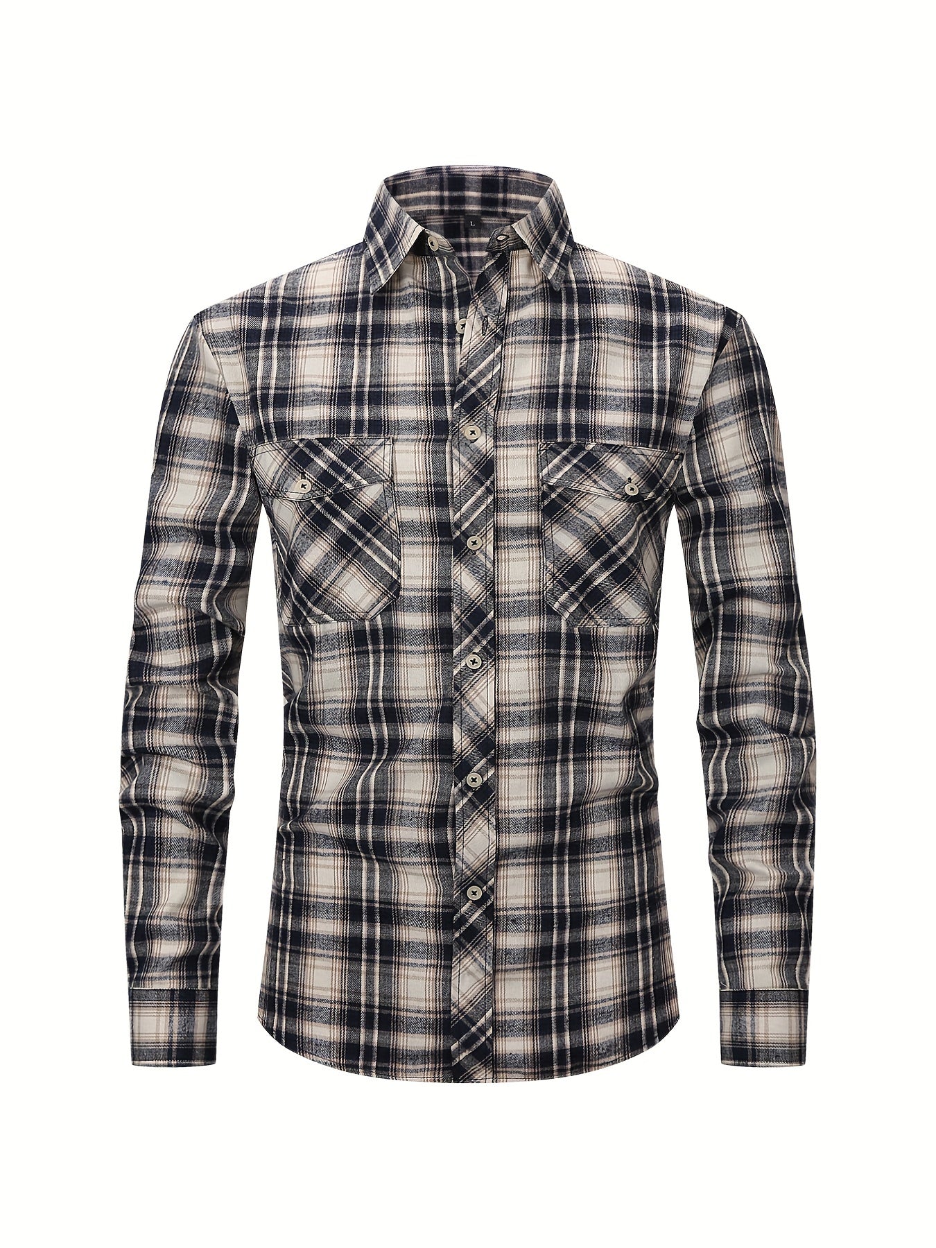Men's Plaid Button Up Shirt Long Sleeve
