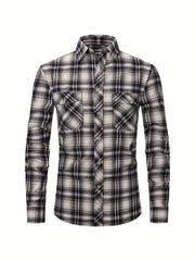 Men's Plaid Button Up Shirt Long Sleeve