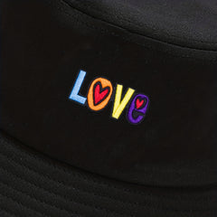 Mens Bucket Hat Love Embroidered Fisherman Hat