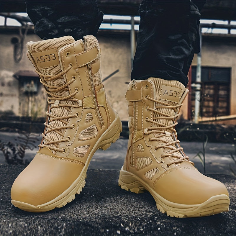 Men's Tactical High Top Lace Up Boots - Outdoor Walking Shoes