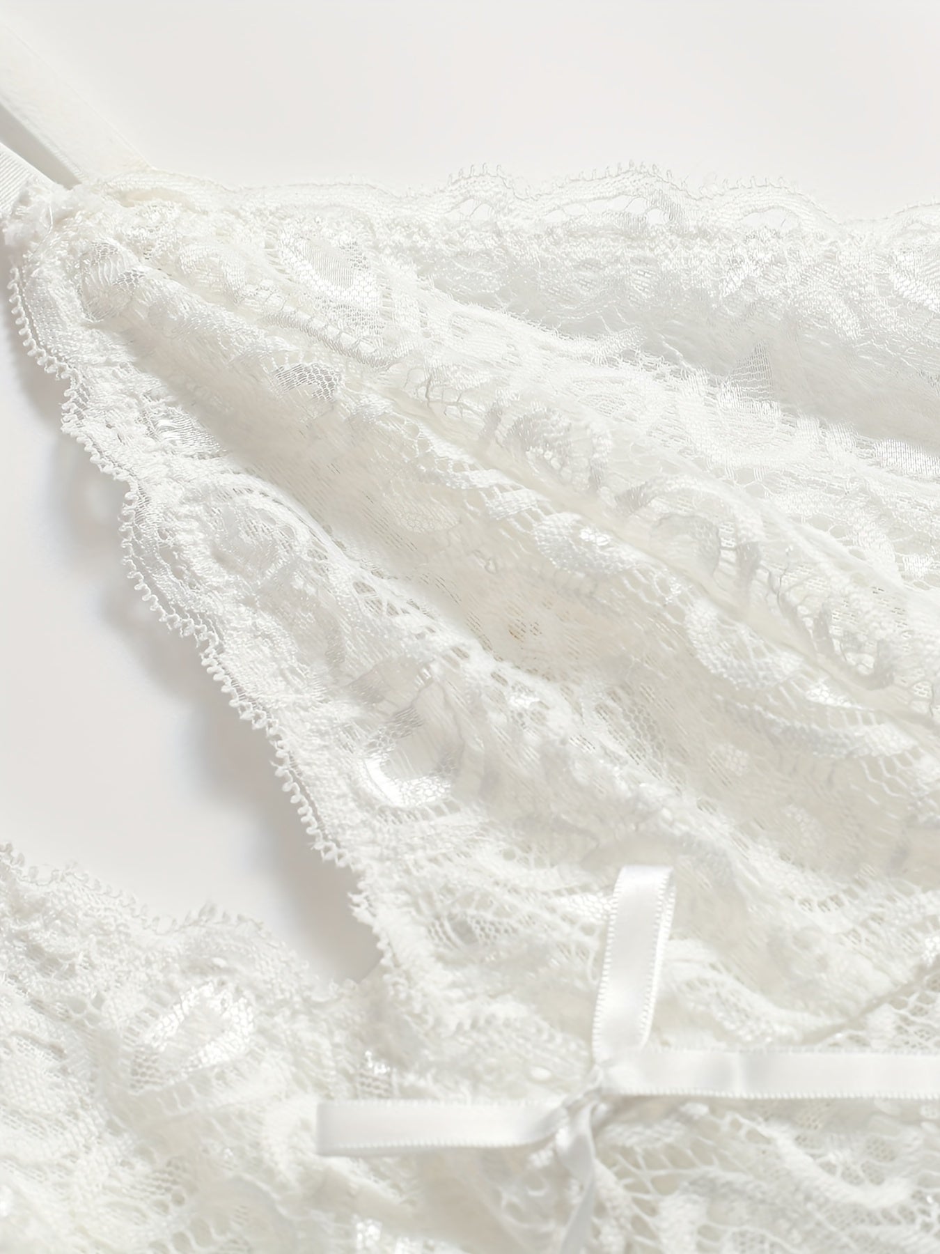 Floral Jacquard Lace V Neck Cami Dress