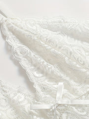 Floral Jacquard Lace V Neck Cami Dress