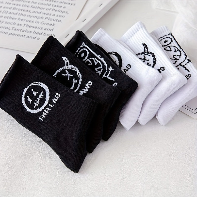6 Pairs Devil Print Socks Halloween Mid Tube Women's Stockings