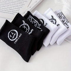 6 Pairs Devil Print Socks Halloween Mid Tube Women's Stockings