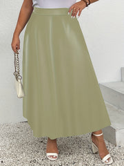 PU Leather High Rise Maxi Skirt