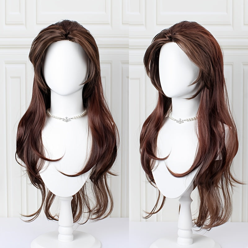 Long Brown Heat Resistant Cosplay Costume Wig