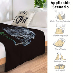 Skull Pattern Blanket Soft Winter Warm Throw Flannel Lightweight Comfortable