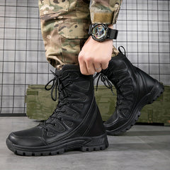 Men's Casual Combat Boots Lace-up Walking Hiking Outdoor Shoes