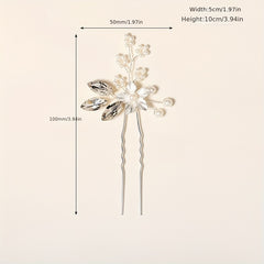 Bridal Floral Hairpin Rhinestone Insert Pin Headdress