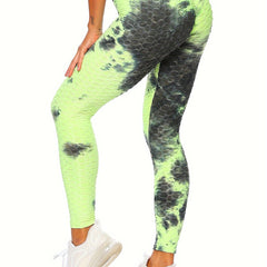 Tie Dye Honeycomb Butt Lifting High Waist Leggings