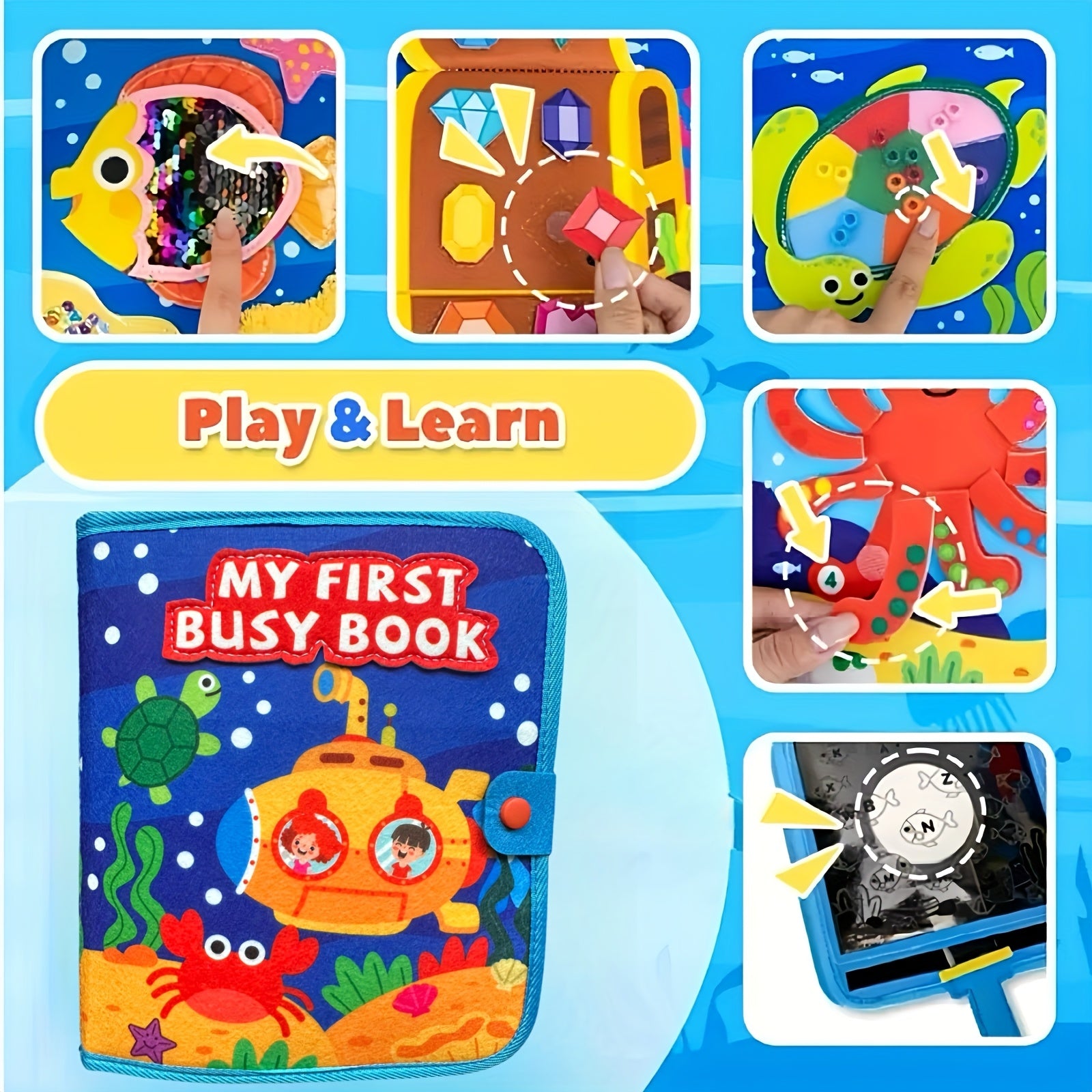 Busy Book for Toddlers 1-3 Year Olds Sensory Toys Quiet Activity Book Learning F