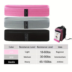 3pcs Hip Training Resistance Ropes for Fitness Stretching Bands