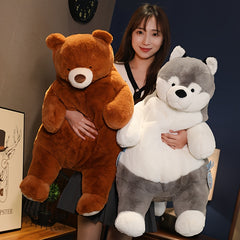 Siberian Husky Plush Pillow Cartoon Dog Plush Doll Soft Throw Pillow