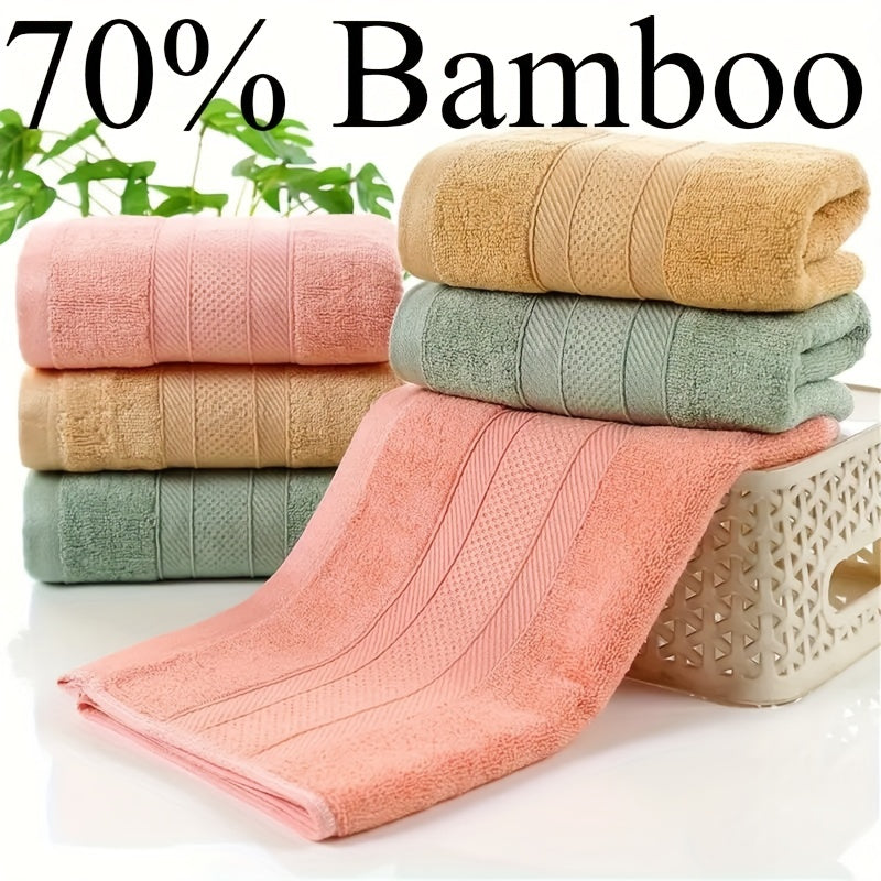 Bamboo Fiber Hand Towels Soft Absorbent Thickened Towel For Adults