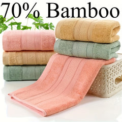 Bamboo Fiber Hand Towels Soft Absorbent Thickened Towel For Adults