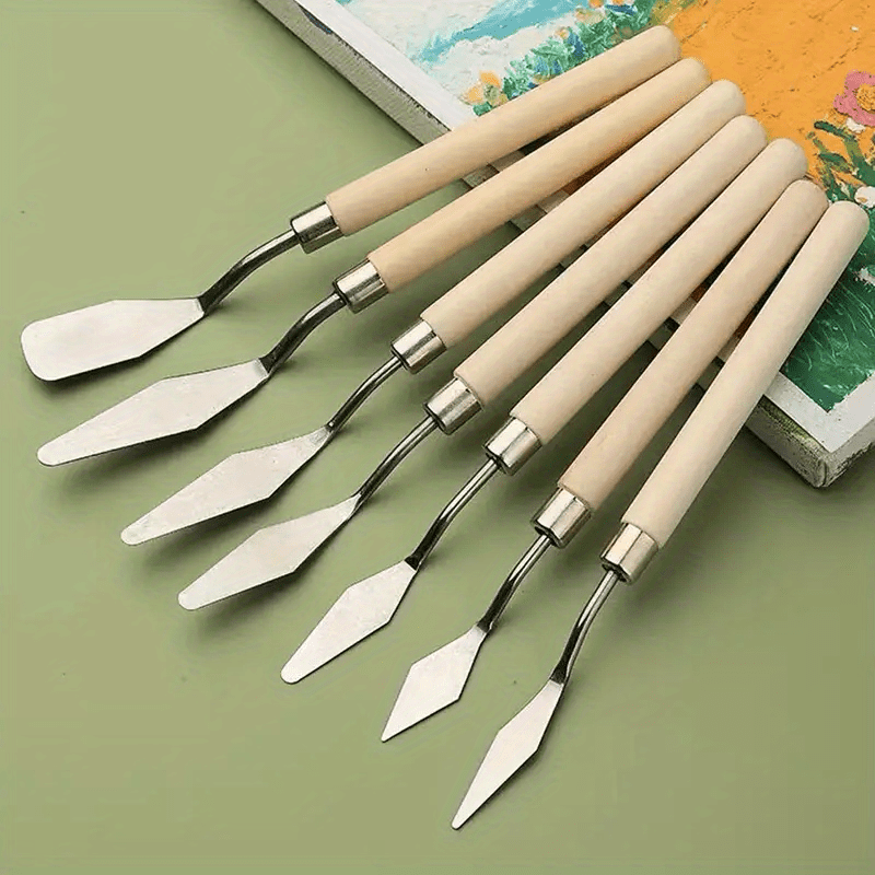 7pcs Stainless Steel Painting Spatula Set for Art Tools Cake Baking