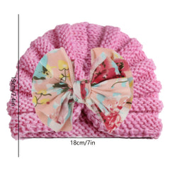Winter Wool Bow Baby Hat