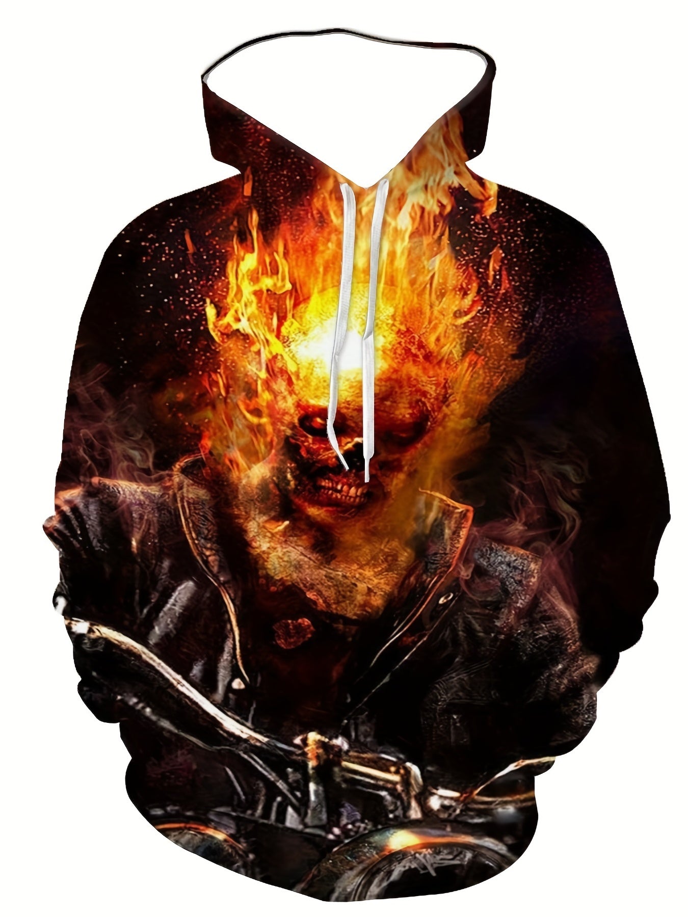 Starry Sky Planet Print Hoodie Men Drawstring Pullover