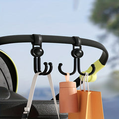 2pcs Car Hooks, Multifunctional Organizer for Bag and Grocery, Black
