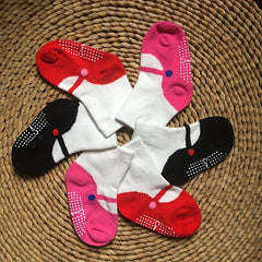 3 Pairs Baby Girls Ballet Shose Pattern Cotton Crew Socks