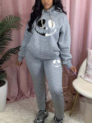 Women's Plus Size Grimace Print Hooded Sweatshirt & Sweatpants Set
