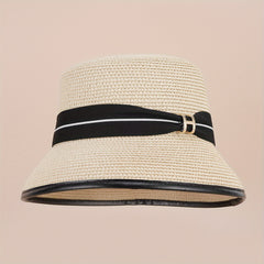 Flat Top Straw Hat Short Brim Hat Summer Hat Small Top Hat Sunshade Sun Hat