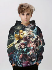 Anime Pattern 3D Print Boys Hooded Sweatshirt Spring Fall Kids Hoodie Tops