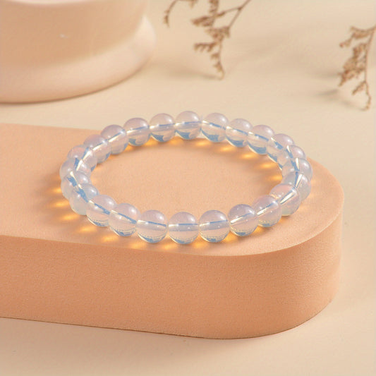 8mm Healing Stone Beaded Bracelet Boho Natural Crystal Stretch Bracelet