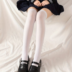 2 Pairs Casual Thin Knee High Stockings Socks for Summer & Spring