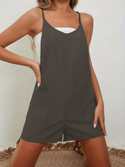 Dual Pockets Cami Romper Jumpsuit Women's Clothing