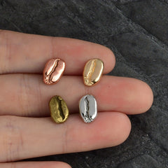 Vintage Coffee Bean Shape Brooch Button Clothes Shirt Collar Lapel Pin