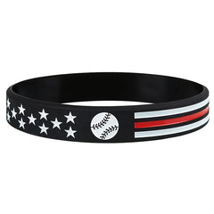 2pcs Baseball Softball Bracelet Sports Rubber Bracelet Running Elastic Bracelet