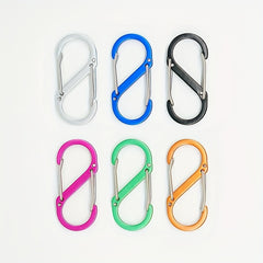 2pcs S Type Mountaineering Buckle Aluminum Alloy 8 Buckle Multifunctional