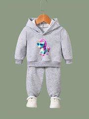 OERYUI Kids 2pcs Unicorn Print Activewear Set