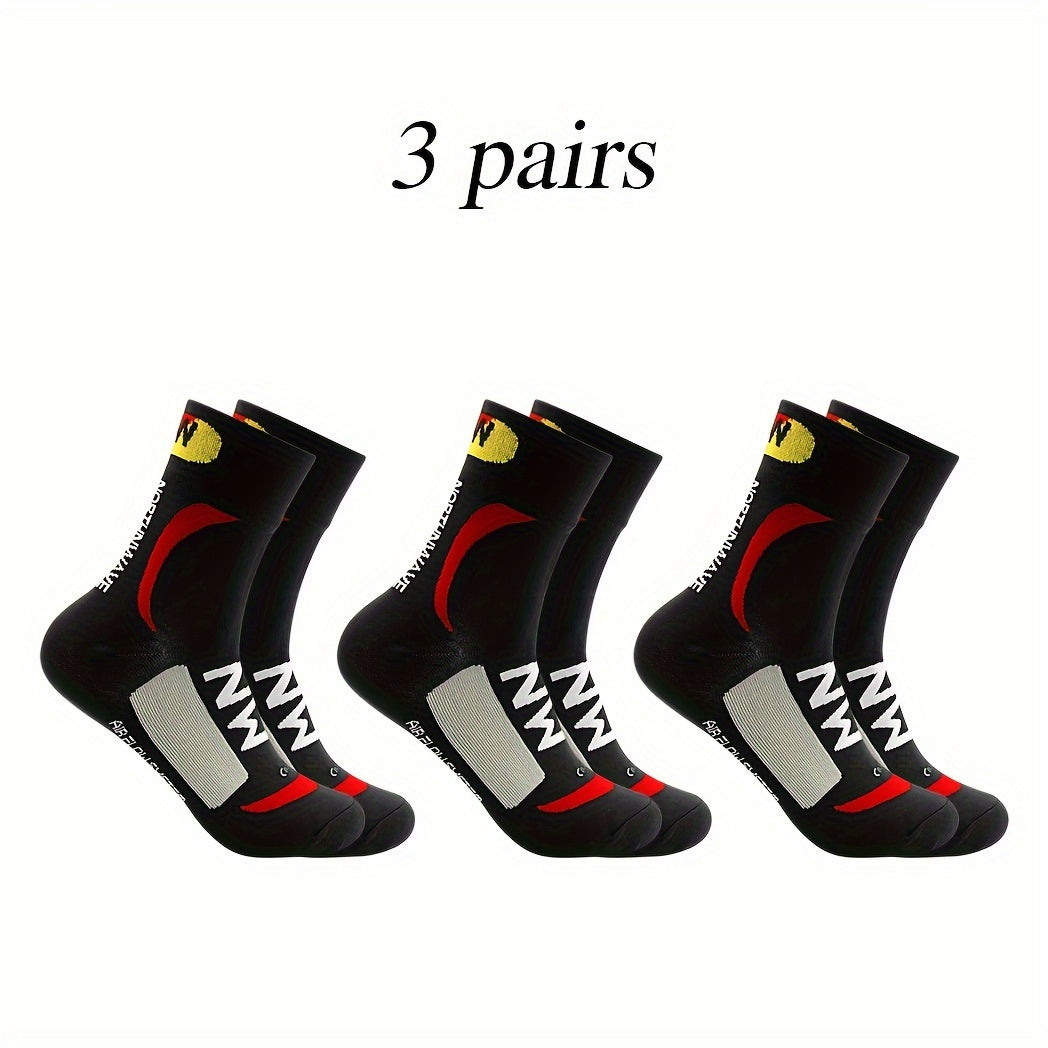 Men's Creative Pattern Sport Socks, 3 Pairs