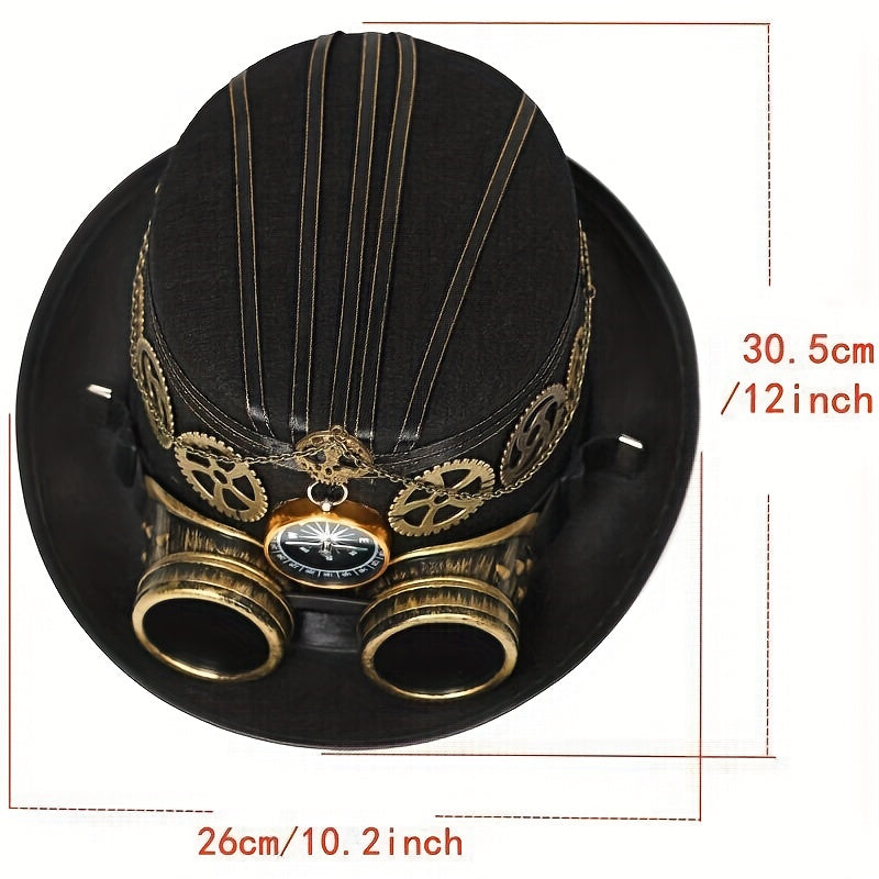 Steampunk Compass Goggles Gear Sunshade Cap Halloween Costume