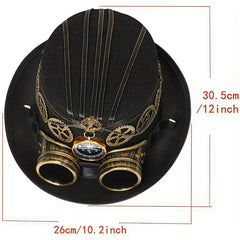 Steampunk Compass Goggles Gear Sunshade Cap Halloween Costume