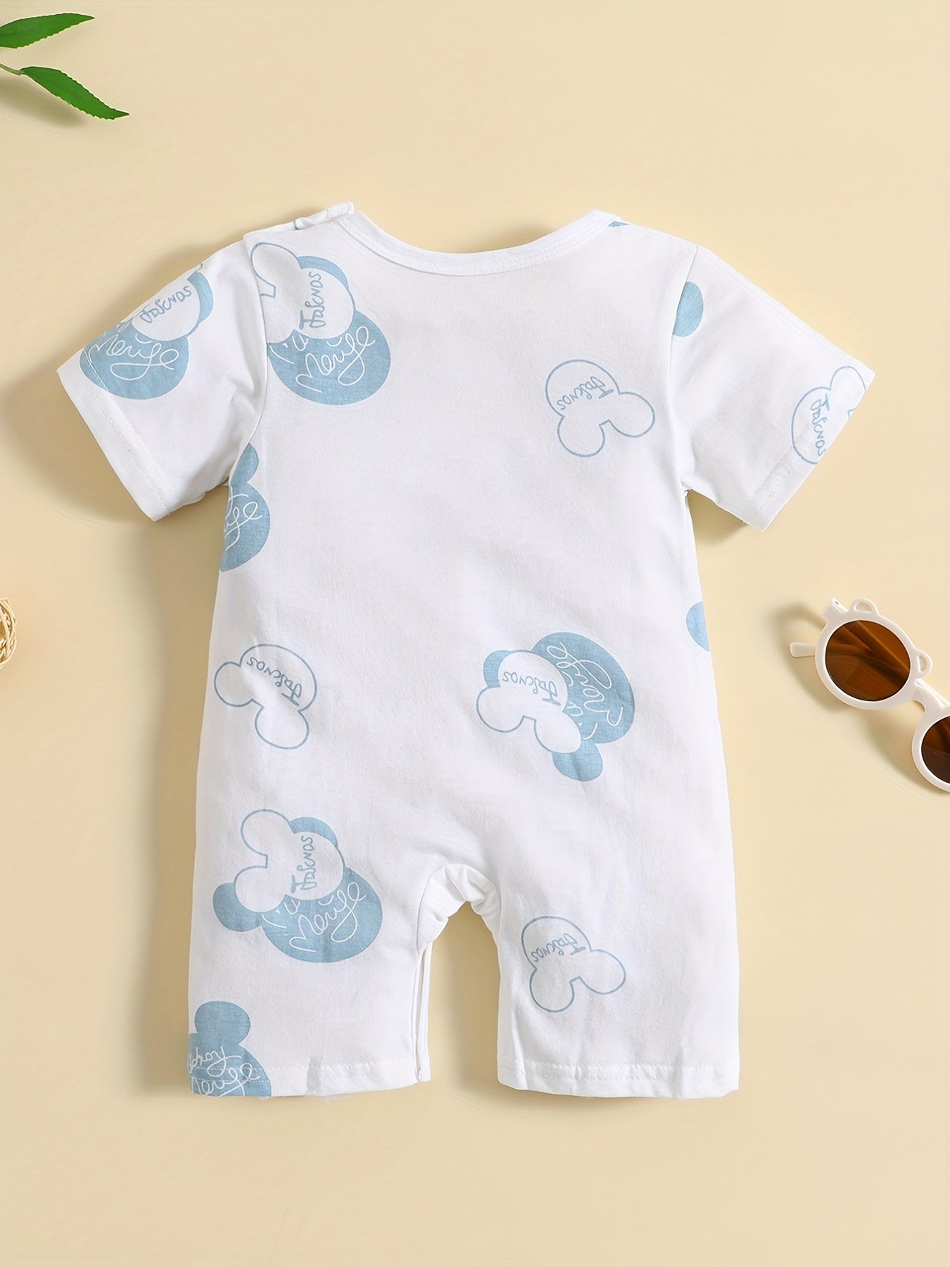 Baby Boy's Dinosaur Print Romper Short Sleeve Jumpsuit